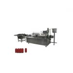 आई ड्रॉप की छोटी बोतल, नेल पॉलिश भरने की मशीन और कैपिंग मशीन